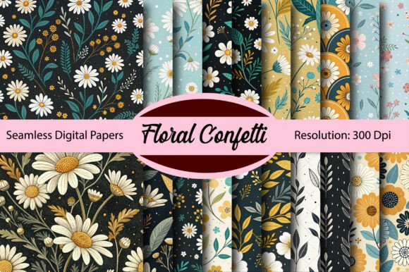 Download FLORAL CONFETTI Seamless Digital Paper - Flora Collection