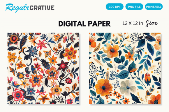 Download Watercolor Boho Floral Seamless Pattern - Flora Collection