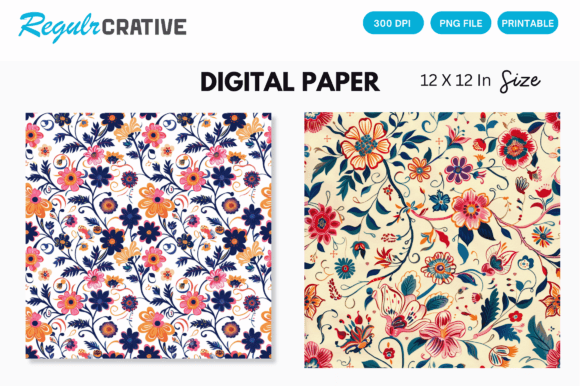 Download Watercolor Boho Floral Seamless Pattern - Flora Collection