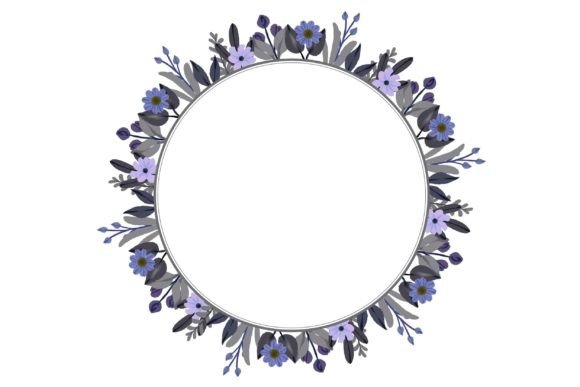 Download Grey Floral Circle Frame - Flora Collection