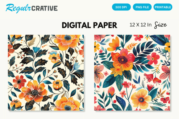Download Watercolor Boho Floral Seamless Pattern - Flora Collection