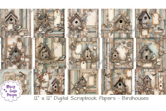 Download Birdhouse 12x12 Digital Scrapbook Papers - Scrapbook Collection