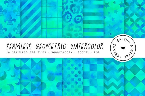Download Watercolor Geometric Seamless Patterns - Geometric seamless patterns Collection