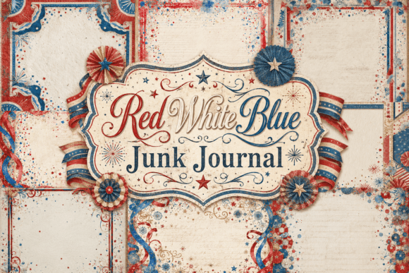 Download Red White Blue Junk Journal - Blue Collection