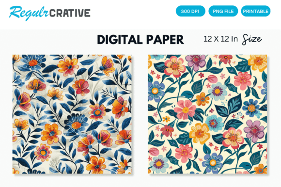 Download Watercolor Boho Floral Seamless Pattern - Flora Collection