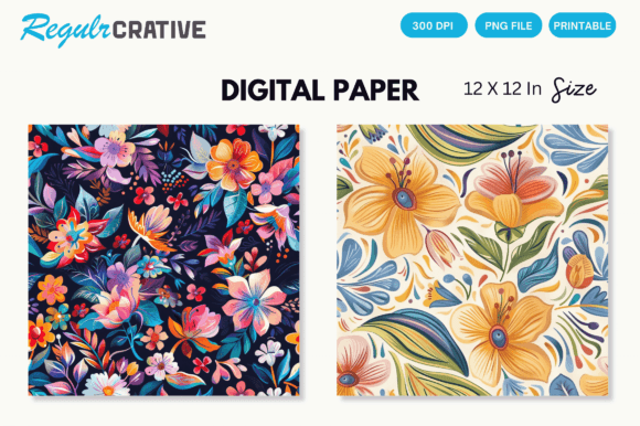 Download Watercolor Boho Floral Seamless Pattern - Flora Collection