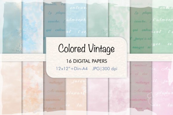 Download Colored Vintage Digital Papers - Digital papers Collection