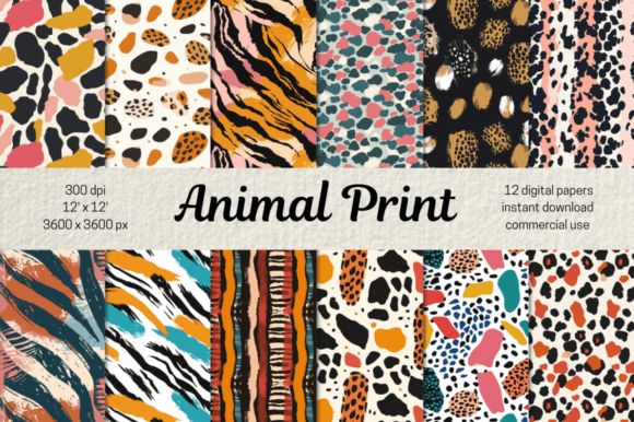 Download Modern Animal Print Scrapbooking Papers - Scrapbook Collection