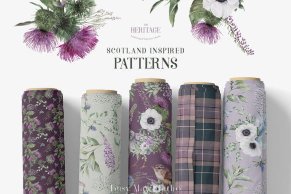 Download Scottish Seamless Patterns Floral Tartan - Flora Collection