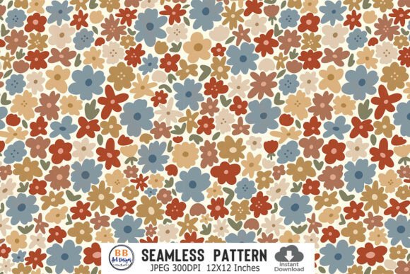 Download Boho Flower Pattern Spring Floral Paper - Flora Collection