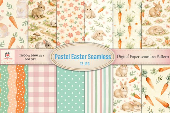 Download Pastel Easter Seamless Pattern Bundle - Premium Bundle