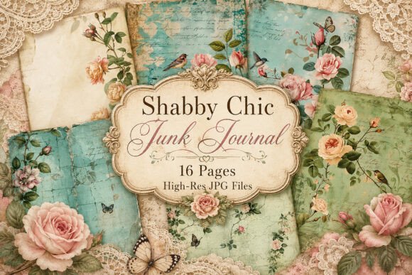 Download Vintage Floral Botanical Collage Paper - Flora Collection