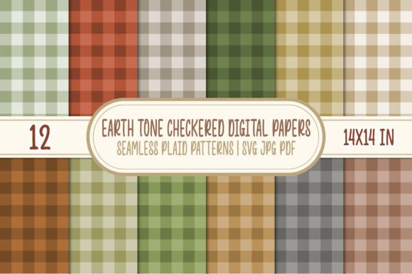 Download Earth Tone Gingham Digital Papers Svg - Digital papers Collection