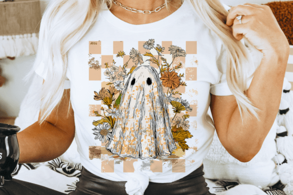 Download Halloween Fall Ghost Retro Floral PNG - Flora Collection