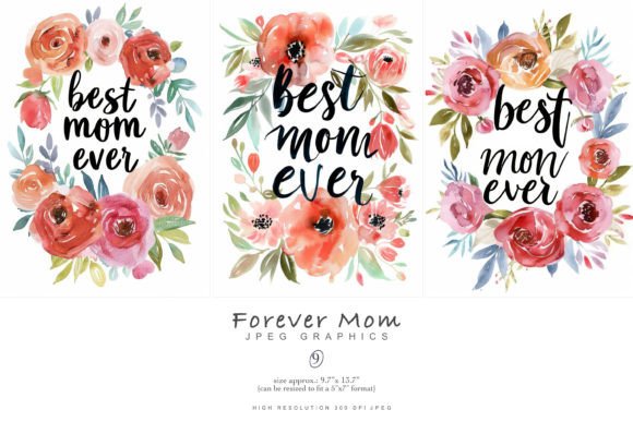 Download Watercolor Mother's Day Floral Graphics - Flora Collection