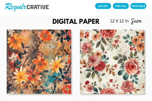 Download Watercolor Boho Floral Seamless Pattern - Flora Collection