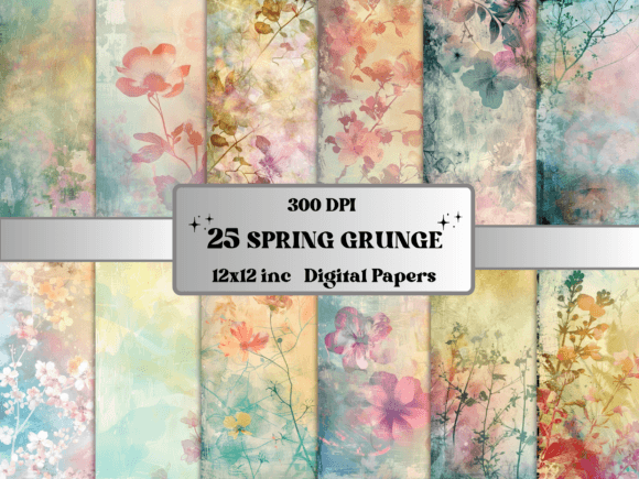Download Spring Grunge Floral Background Paper - Flora Collection