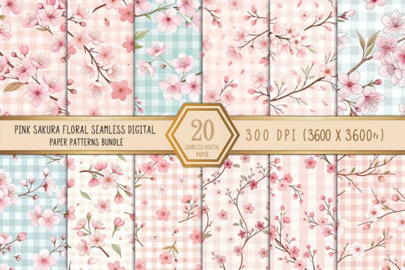 Download Pink Sakura Floral Seamless Patterns - Flora Collection