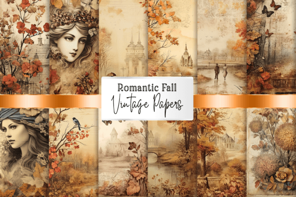 Download Vintage Autumn Scrapbooking Papers, Junk - Scrapbook Collection