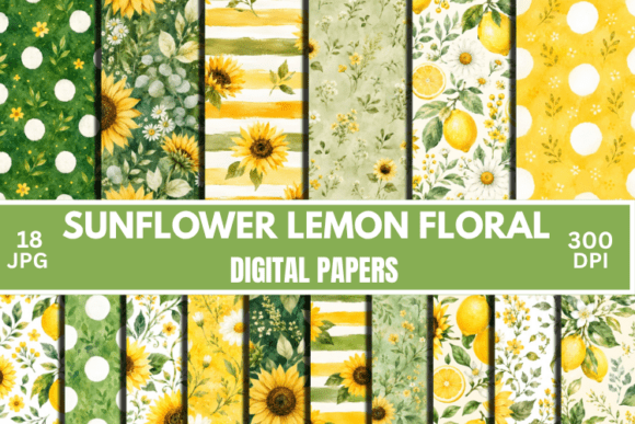 Download Summer Sunflower Patterns, Digital Paper - Flower patterns Collection