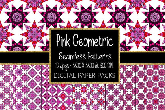 Download Pink Geometric Seamless Patterns - Geometric seamless patterns Collection