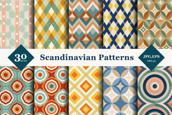 Download Scandinavian Geometric Seamless Patterns 03 - Geometric seamless patterns Collection