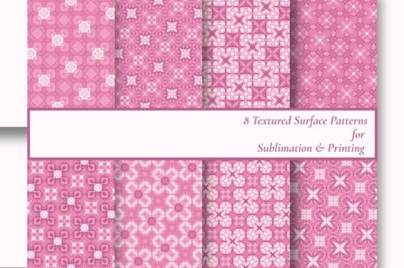 Download 8 Rose Pink Geometric Seamless Patterns - Geometric seamless patterns Collection