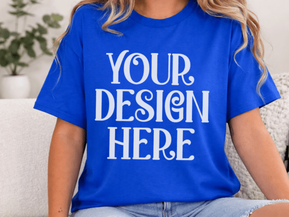 Download Gildan 5000 Royal Blue T-Shirt Mockup - Blue Collection