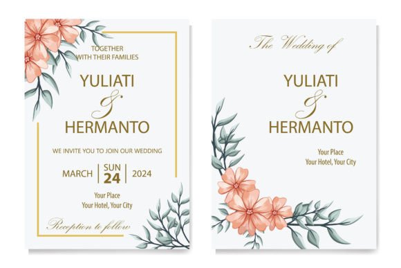 Download Floral Foliage Wedding Invitation - Flora Collection