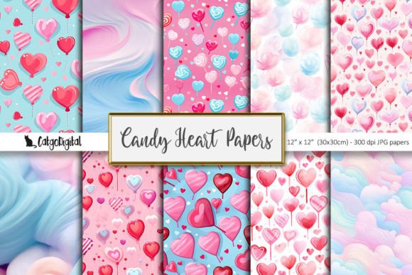 Download Candy Heart Scrapbooking Papers - Scrapbook Collection
