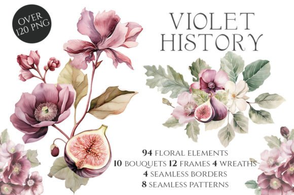 Download Watercolor Violet History Floral - Flora Collection