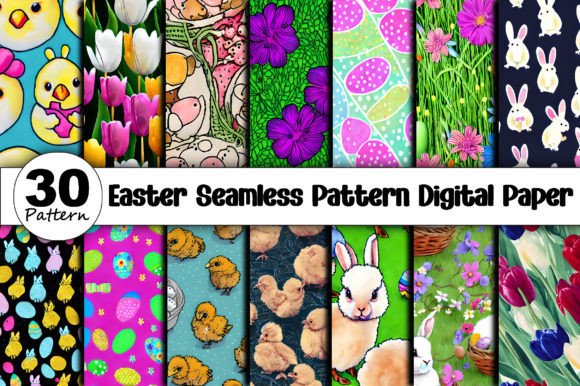 Download Easter Seamless Pattern Digital Paper - Easter seamless pattern Collection