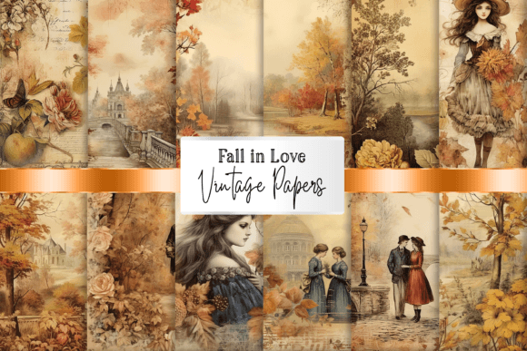 Download Vintage Fall Scrapbooking Papers - Scrapbook Collection