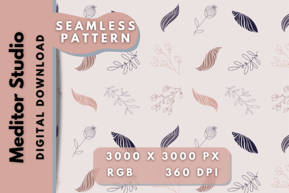 Download Floral Sea Waves Seamless Pattern - Flora Collection