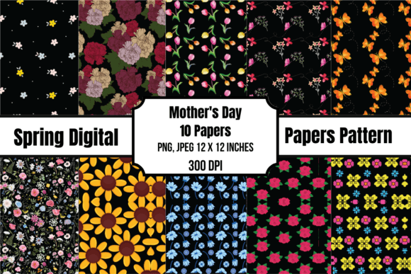 Download Mother's Day Spring Digital Papers - Digital papers Collection