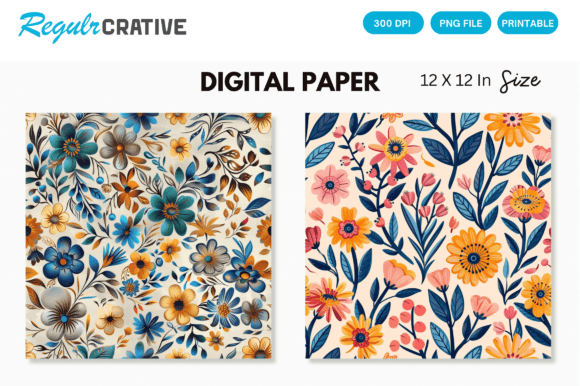 Download Watercolor Boho Floral Seamless Pattern - Flora Collection