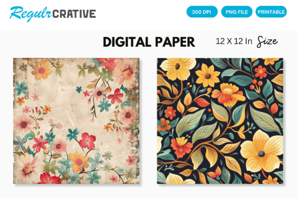 Download Watercolor Boho Floral Seamless Pattern - Flora Collection