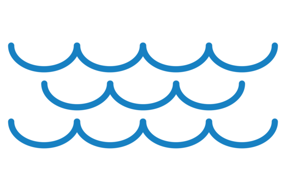 Download Round Wavy Lines. Blue Horizontal Smooth - Blue Collection